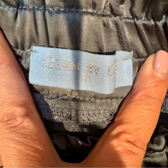 Satiny Blue/Gray‎ Joggers with zipper detail at the ankle elastic waist size XS - Picture 4 of 7